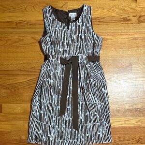 Robbie Bee Brown and White Midi Dress